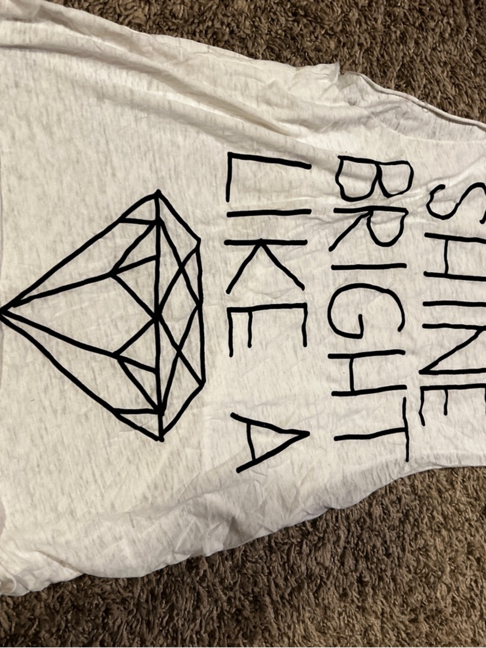 T.J.Maxx White Graphic Tank Top with Black Print